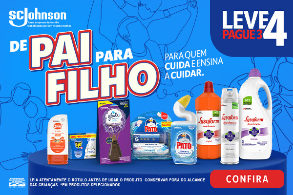 Leve 4 Pague 3 em produtos SC Johnson ate 15/08